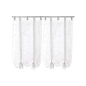 Zasłony - Panel okienny biały z szarym haftem 2 sztuki - miniaturka - grafika 1