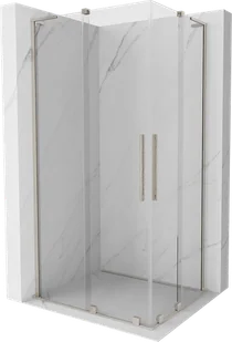 Mexen Velar L Duo kabina prysznicowa rozsuwana 90x80 cm, transparent, nikiel szczotkowany - 871-090-080-02-03-97 - Kabiny prysznicowe - miniaturka - grafika 1