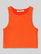 Koszulki dla dziewczynek - Top krótki z prążkowanymi wykończeniami - miniaturka - grafika 1