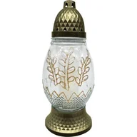 Lampiony i znicze - Znicz szklany pisanka LA1030 27,5 cm złoty - miniaturka - grafika 1