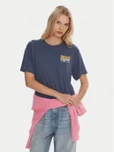 Koszulki i topy damskie - Roxy T-Shirt Hangloose Poster ERJZT06018 Niebieski Regular Fit - miniaturka - grafika 1