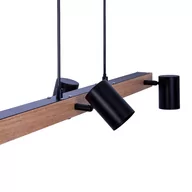 Lampy sufitowe - Żyrandol Frida cztery spoty, czarny/jasne drewno - miniaturka - grafika 1