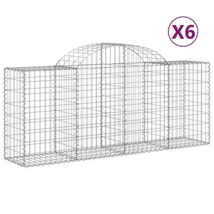 vidaXL Kosze gabionowe, 6 szt, 200x50x80/100 cm, galwanizowane żelazo - Ogrodzenia - miniaturka - grafika 3