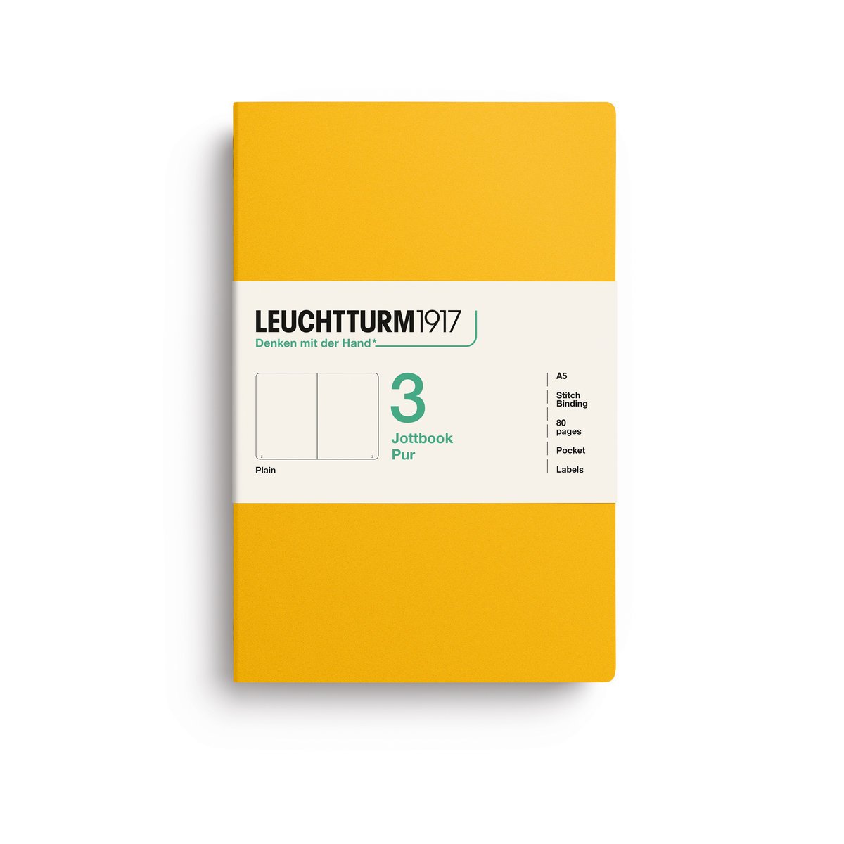 Zestaw 3 zeszytów Leuchtturm1917 Jottbook A5, gładki, Sunflower