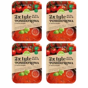 Purena Zagęszczona zupa krem pomidorowy ze świeżą bazylią zestaw 4 x 350 g - Zupy w płynie - miniaturka - grafika 1