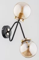 Lampy ścienne - Alfa Resto kinkiet 2-punktowy czarny/złoty 63082 - miniaturka - grafika 1
