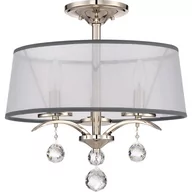 Lampy sufitowe - Elstead Lighting Plafon LAMPA sufitowa QZ/WHITNEY/SF QUOIZEL klasyczna OPRAWA abażurowa z kryształkami srebrna biała - miniaturka - grafika 1