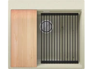 Zlewozmywaki - Primagran.pl Zlewozmywak kuchenny granitowy jednokomorowy z wewnętrzym ociekaczem Step i największą komorą MAX Oslo 60 Multilevel MOIKB-X0#N+AROL02-KC$G+ADDP44-KB$G - miniaturka - grafika 1