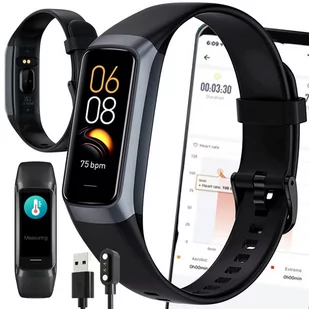 SMARTWATCH WATCH ZEGAREK CZARNY C60 Opaska FIT SMARTBAND Pulsometr iOS ANDROID AMOLED PULS - Smartband - miniaturka - grafika 1