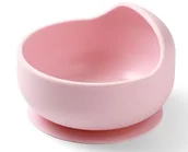 Miseczki i talerzyki dla dzieci - Silikonowa Miseczka Z Przyssawką Różowa Babyono - miniaturka - grafika 1