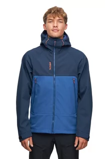 Kurtki i kamizelki sportowe męskie - Kurtka męska softshell Alpinus Pelat niebieski - grafika 1