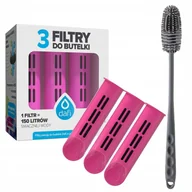 Wkłady filtrujące - Zestaw 3 filtry do butelki Dafi Soft Solid różowe + szczoteczka do mycia - miniaturka - grafika 1