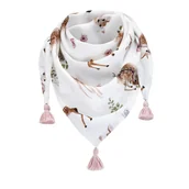 Szaliki i chustki dla dzieci - Chustka bambusowa z chwostami - Bambinka - róż - miniaturka - grafika 1