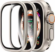 Akcesoria do smartwatchy - Alogy 2x Szkło hartowane ramka do Apple Watch Ultra / Ultra 2 49mm na ekran Alogy Protector 9H Titanum - miniaturka - grafika 1