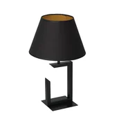 Lampy stojące - Luminex H 450 Black 3396 Lampa stołowa lampka 1x60W E27 czarny/złoty - miniaturka - grafika 1