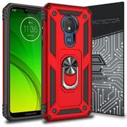 Etui i futerały do telefonów - Exoguard Armor Ring + Szkło - Moto G7 Power - Red - miniaturka - grafika 1