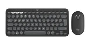 Logitech 920-012203 klawiatura Dołączona myszka Uniwersalne RF Wireless + Bluetooth QWERTZ Niemiecki Grafitowy 920-012203 - Zestawy myszka + klawiatura - miniaturka - grafika 1