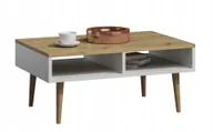 Ławy i stoliki kawowe - Ława stolik kawowy w stylu skandynawskim dąb artisan/biały - miniaturka - grafika 1