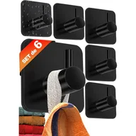 Wieszaki łazienkowe - Haczyki ścienne samoprzylepne - 6 szt. Czarne haczyki na ręczniki łazienkowe, haczyki na ręczniki kuchenne - Wieszak na ręczniki łazienkowe - miniaturka - grafika 1