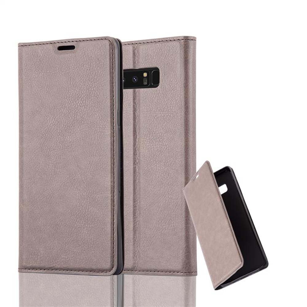 Etui Cadorabo do Samsung Galaxy NOTE 8 w kolorze COFFEE BROWN z magnetycznym zamknięciem, funkcją podstawki i kieszenią na karty, etui ochronne z klapką w stylu książki