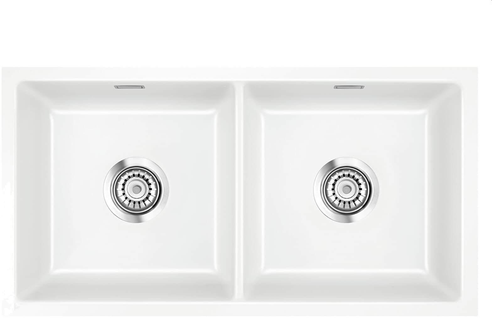 SYSTEMCERAM Zlewozmywak Mera Twin U Gronland, zlewozmywak ceramiczny, korek manualny 5362 01 12