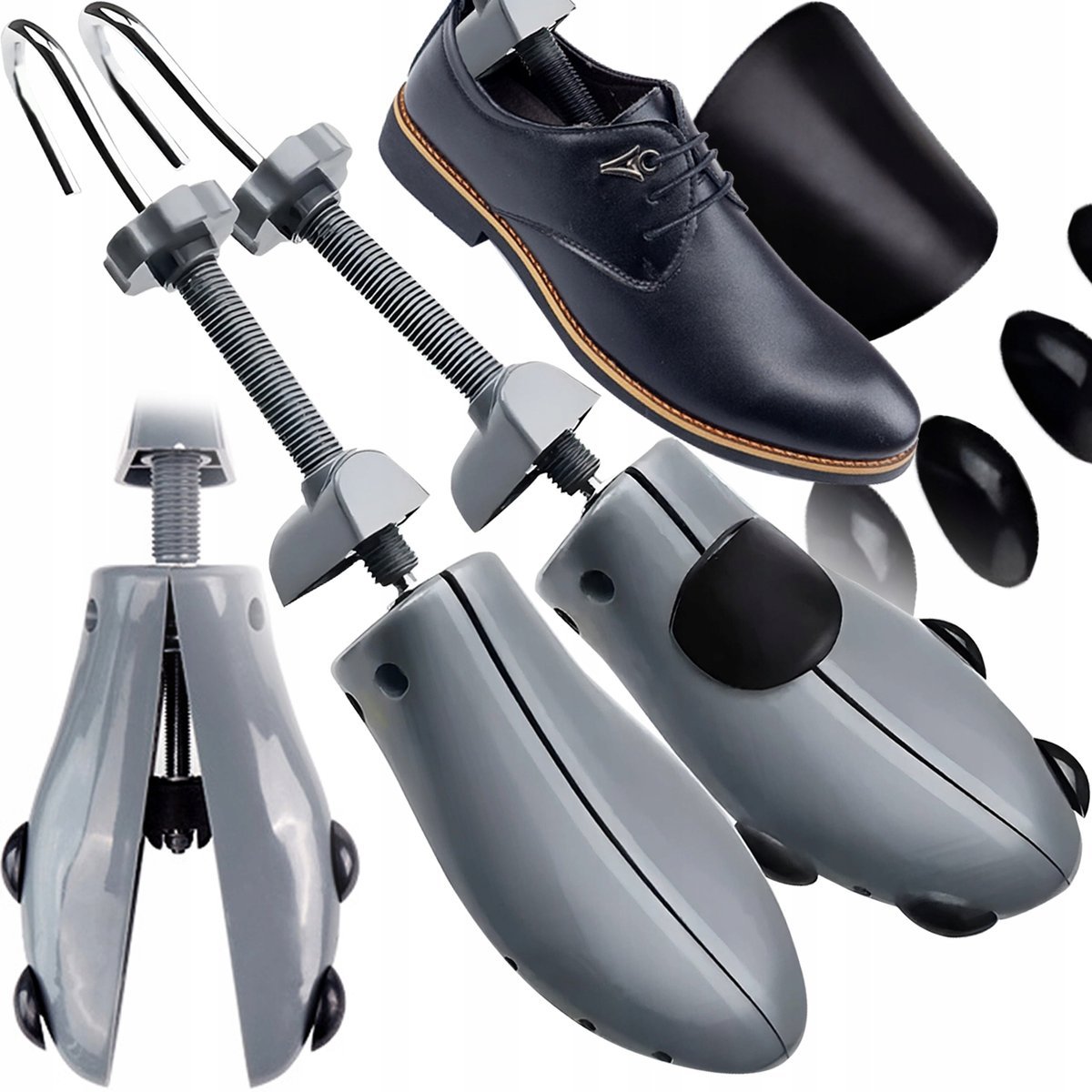 REGULOWANE PRAWIDŁA DO BUTÓW ZESTAW 2 SZTUKI ROZMIAR 41-47 SZARE NAKŁADKAMI