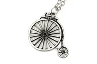 Wisiorki - Retro Rower Bicykl Wisiorek Kolor Srebrny - miniaturka - grafika 1