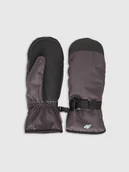 Rękawice narciarskie - 4F Rękawiczki narciarskie Thinsulate dziewczęce - szare XL - miniaturka - grafika 1