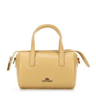 Damski kuferek ze skóry mały żółty - Torebki damskie Damski kuferek ze skóry mały żółty - Torebki damskie - miniaturka - grafika 1