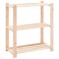 Szafy i regały magazynowe - The Living Store Regał z 3 półkami - 80x38x90 cm - lita sosna - 150 kg - Regał Magazynowy - miniaturka - grafika 1