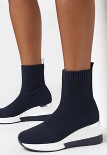 Granatowe Sneakersy Kaxene - Sneakersy damskie - miniaturka - grafika 1