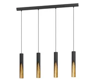 Lampy sufitowe - Eglo 900873 - LED Żyrandol na lince BARBOTTO 4xGU10/4,5W/230V czarny/złoty - miniaturka - grafika 1