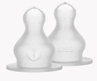 Smoczki do butelek - BIBS Antykolkowy smoczek silikonowy wymienny do butelek BIBS, średni przepływ, 2 PACK - miniaturka - grafika 1