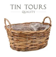 Donice - OWALNY KOSZ RATTANOWY Z UCHWYTAMI 32x21x14/19h cm - miniaturka - grafika 1
