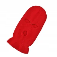 Czapki damskie - Kominiarka na głowę balaklawa czerwona drill streetwear y2k - miniaturka - grafika 1