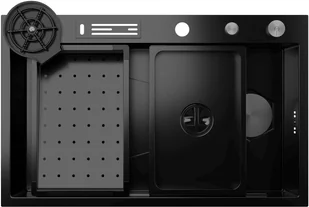 Zlewozmywak stalowy Kernau KSSF 80 1B Gun Metal - Zlewozmywaki - miniaturka - grafika 1