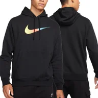 Bluzy męskie - Nike męska bluza dresowa czarna z kapturem kangurka sportowa DM2394-010 L - miniaturka - grafika 1