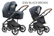 Wózki dziecięce - JEDO TAMEL 2W1 E40/ Black-Brown - miniaturka - grafika 1