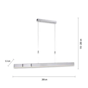 PURE Moto lampa wisząca LED ściemniacz, srebrna - Lampy sufitowe - miniaturka - grafika 4
