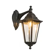 Lampy ogrodowe - QAZQA Klasyczna latarnia ścienna zewnętrzna czarna IP44 - New Orleans Down - miniaturka - grafika 1