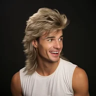 Pozostałe akcesoria fryzjerskie - TEMU Peruka Mullet Męska HAIRJOY, Włosy Imprezowe w Stylu Lat 70. ., Proste Włosy, Gęstość 130%, Czapka Różana, Włókno Wysokotemperaturowe, Styl Pop - miniaturka - grafika 1