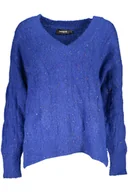 Portfele - NIEBIESKI SWETER DESIGUAL DAMSKI - miniaturka - grafika 1