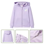 Bluzy dla dziewczynek - Bluza dziecięca z kapturem - liliowa - 116 - Bluza Dziecięca - miniaturka - grafika 1
