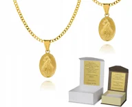 Biżuteria dla dzieci - Złoty łańcuszek srebro Medalik Jezus Miłosierny 45 cm DEDYKACJA P4M24 - miniaturka - grafika 1