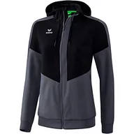 Kurtki damskie - Erima Squad Tracktop damska kurtka treningowa, czarno-szara, 34 - miniaturka - grafika 1