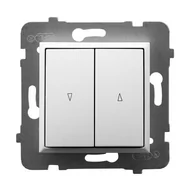 Wyłączniki światła i elektryczne - Ospel Łącznik żaluzjowy z blokadą mechaniczną Biały Aria - ŁP-7UB/m/00 - miniaturka - grafika 1