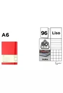 Notesy i bloczki - Notatnik A6/96K czerwony MIX - miniaturka - grafika 1