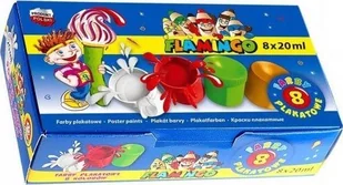 Titanum Farby plakatowe szkolne 8 kolorów Flamingo - Przybory szkolne - miniaturka - grafika 1