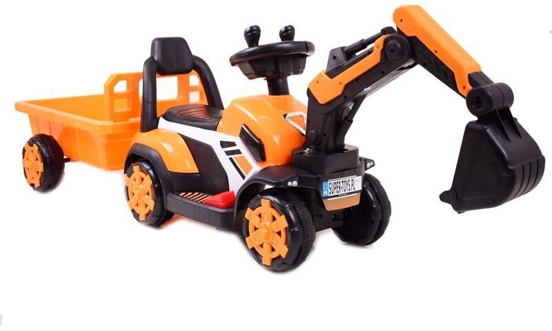 Import SUPER-TOYS KOPARKA NA AKUMULATOR Z PRZYCZEPĄ, PEŁNA ELEKTRUKA/XZ219 EDUKAMP