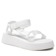 Sandały damskie - Calvin Klein Sandały JEANS - Prefresato Sandal 1 YW0YW00557 Bright White YAF - miniaturka - grafika 1